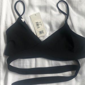 L*SPACE Chloe Wrap Bikini Top Black Sz XS